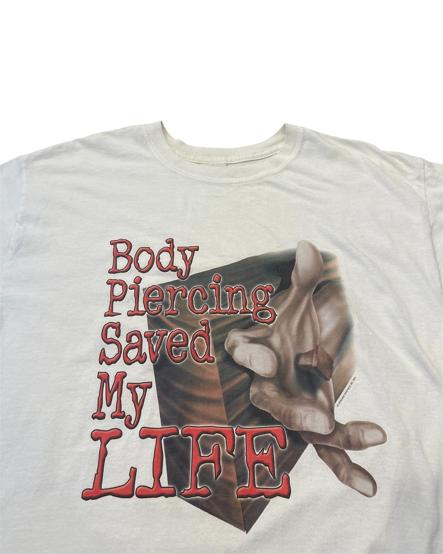 Vintage Body Piercing Saved My Life Jesus Shirt Size Medium