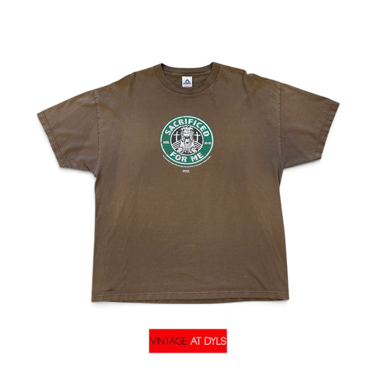 Vintage Jesus Tee Starbucks Parody Shirt Size 2XL