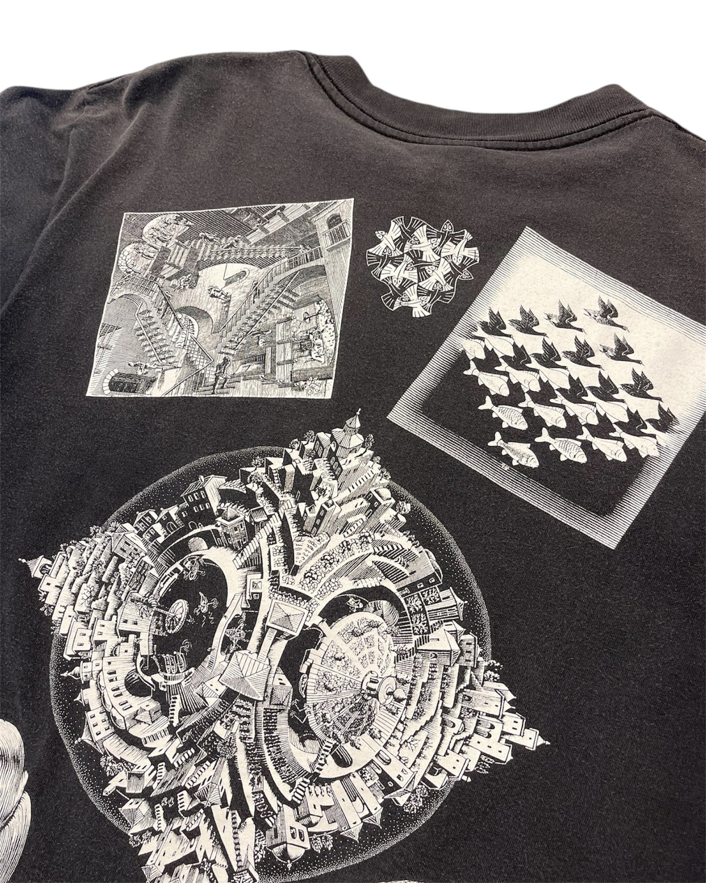 Vintage M.C Escher Art AOP Shirt Size Large