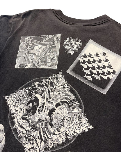 Vintage M.C Escher Art AOP Shirt Size Large