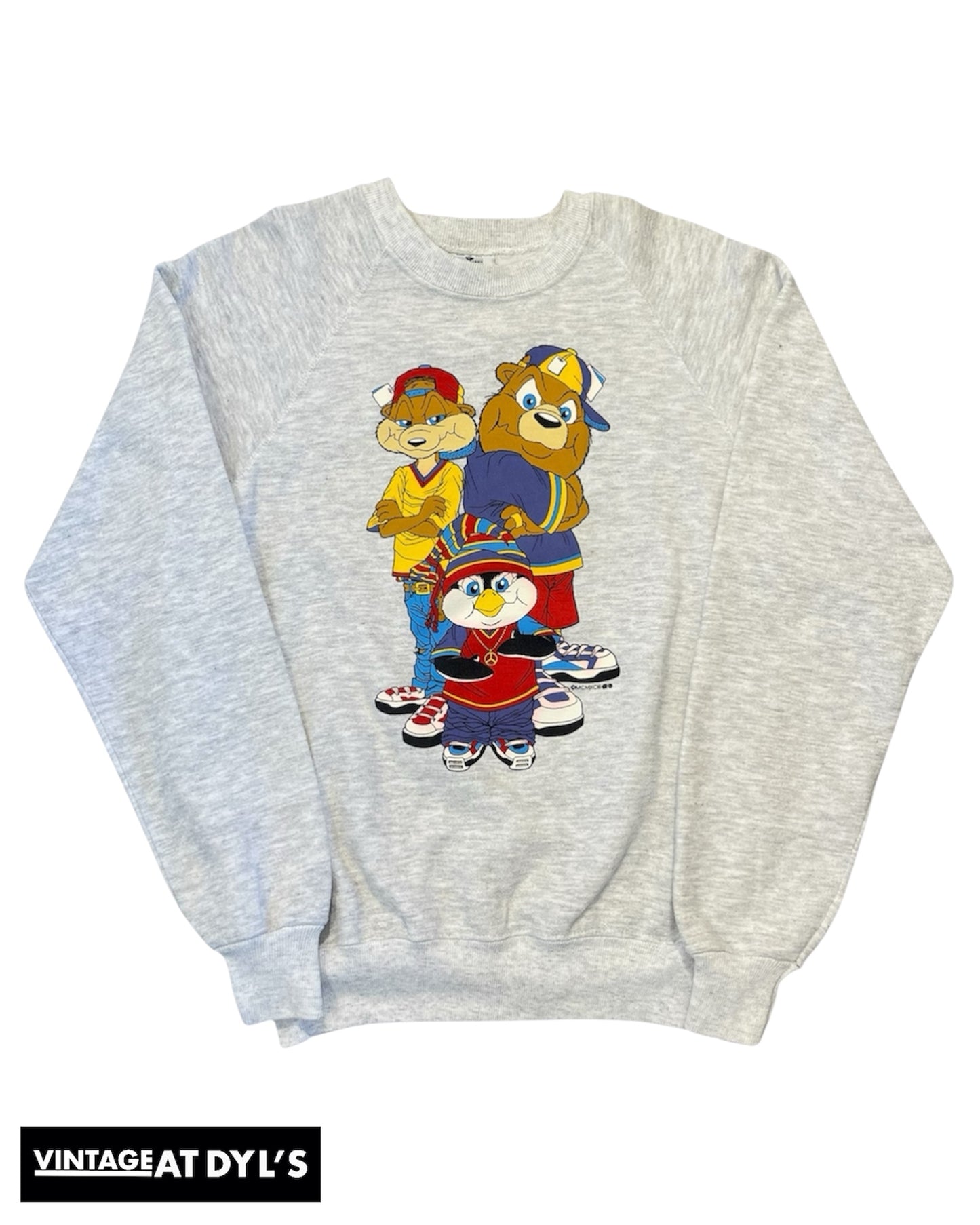 Vintage Hip-Hop Bears Cartoon Crewneck Size Large