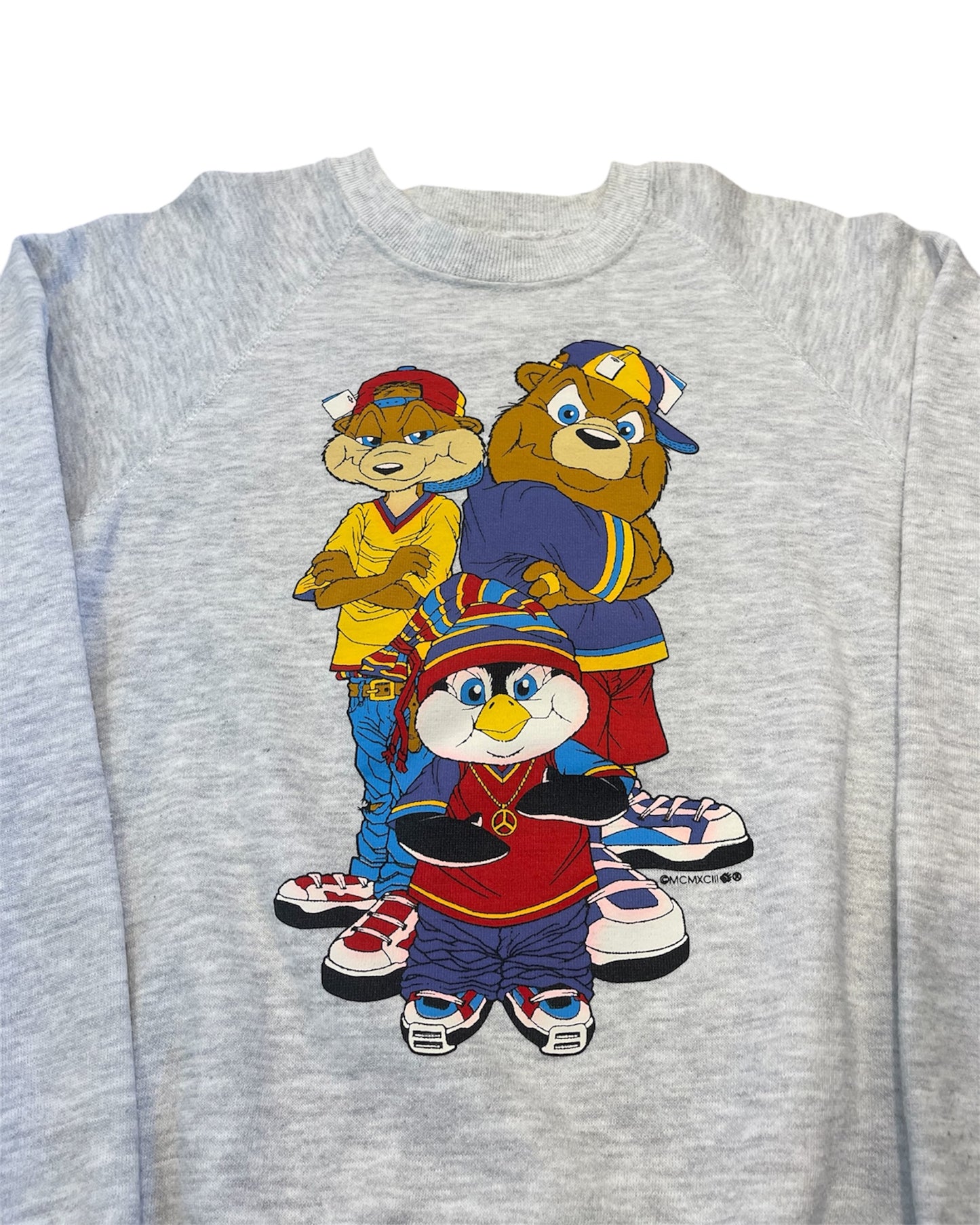 Vintage Hip-Hop Bears Cartoon Crewneck Size Large