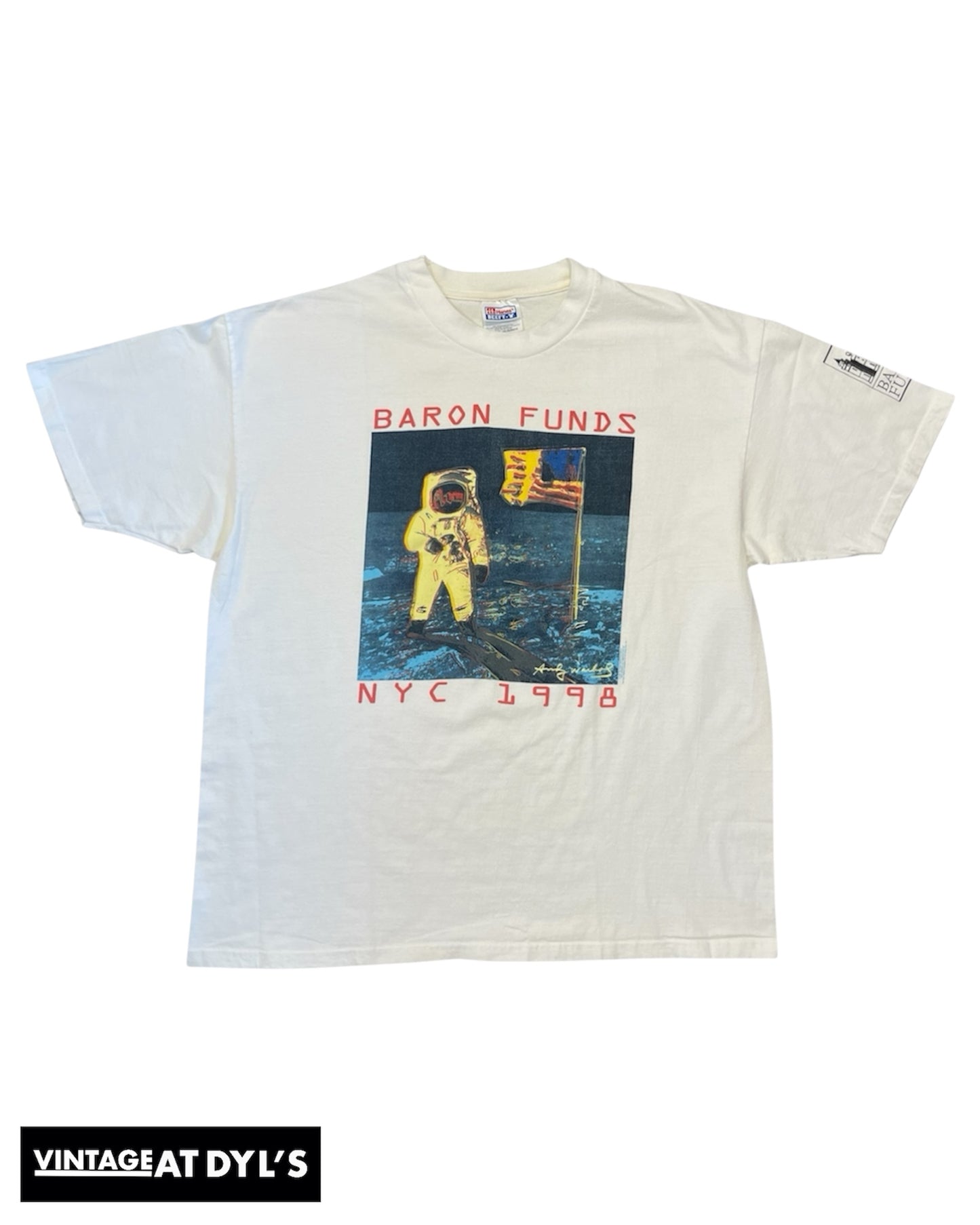 Vintage 1998 Andy Warhol Moonwalk Baron Funds Art Shirt Size XL