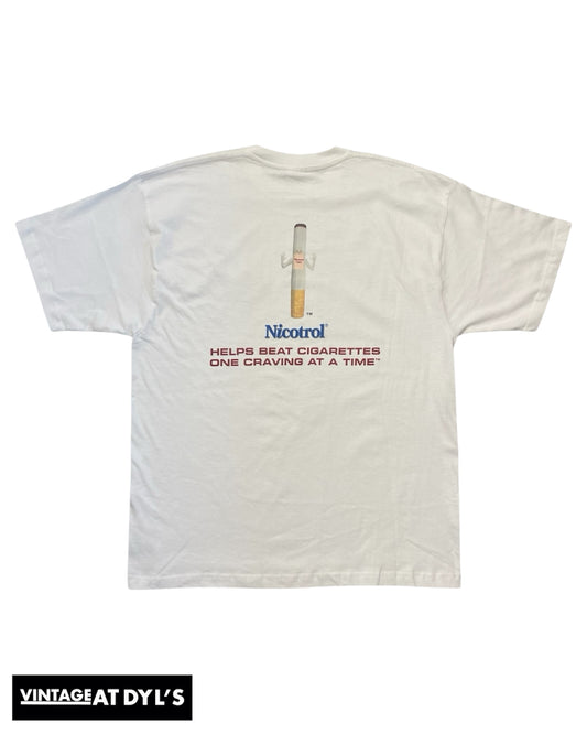 Vintage Nicotrol Anti-Smoking Cigarette Promo Shirt Size Large